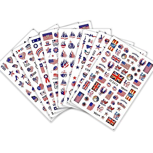 Flag Nail Stickers Independence Day Nail Sticker July 4, August 7 Patriotic - Picture 4 of 6