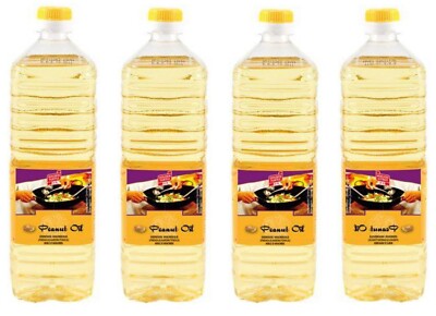 Erdnussöl 4 x 1 Liter reines Erdnussöl Erdnußöl Peanut Oil Erdnuss Öl
