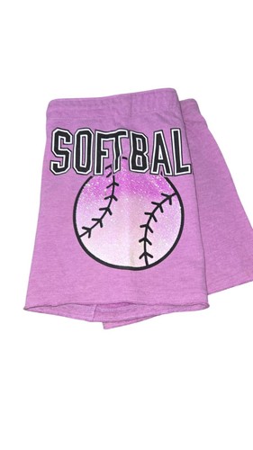 Justice Drawstring Shorts Girls Size 14 Purple Softball Pull On - Picture 2 of 8