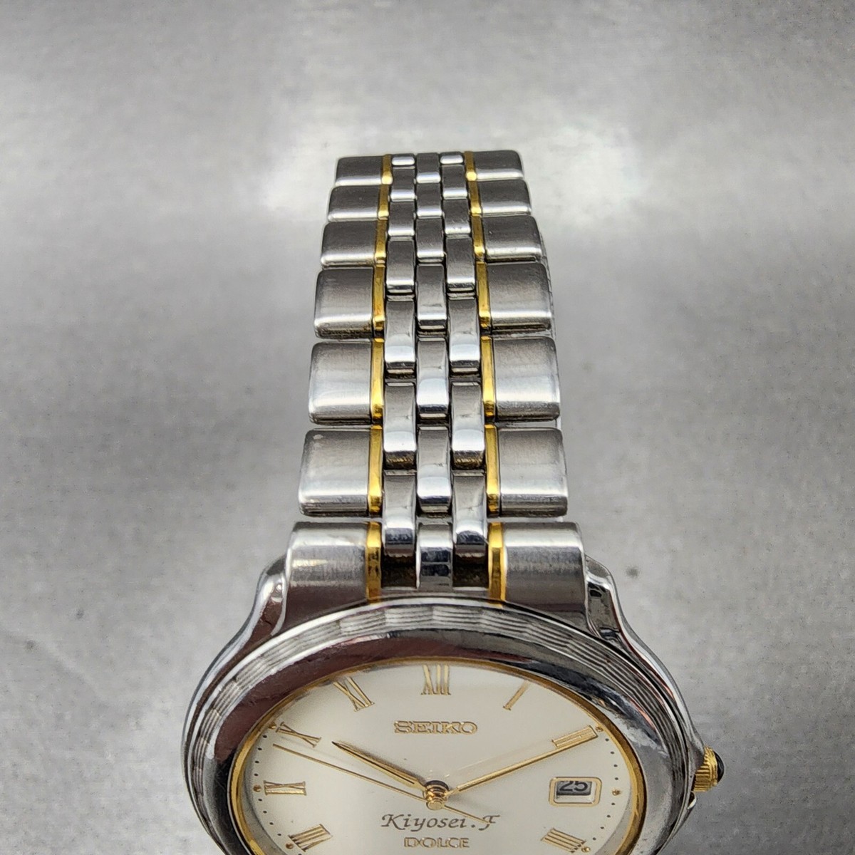 SEIKO  腕時計　Dolce Seiko Dolce Watch Men 35mm White Dial Two Tone Round Date