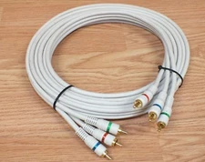 Genuine Steren Python Premium Component HD Video 3-RCA Solid White Cable Only 