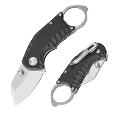 FLISSA 4" Folding Pocket Knife Liner Lock EDC Knife Stainless Steel G10 Handle