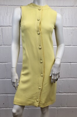 Vintage 60er Jahre Pierre Balmain gelbes Kleid Gr. S / XS