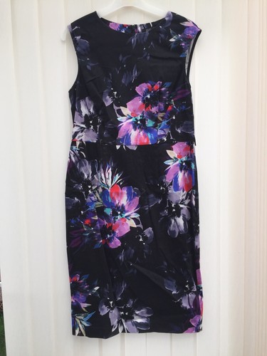 Fu0026F (Tesco) Black Floral Shift Style Dress Size 12 | eBay