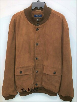 NEW Polo Ralph Lauren Men's Sued Skeet Leather Jacket in Brown
