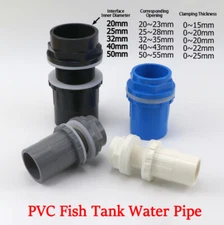 PVC Fish Tank Water Pipe Connector 20mm-50mm Aquarium Inlet Outlet Fitting Joint