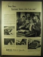 1946 Royal Typewriters Ad - Dear Boss: Everyone knows who I am, now thumbnail