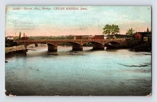 Postcard Iowa Cedar Rapids IA Second Avenue Bridge 1910s Posted Divided Back