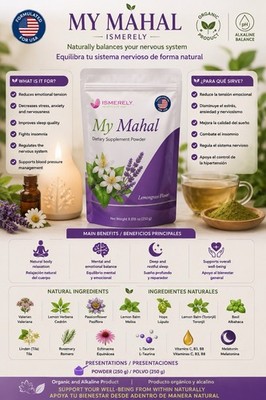 Ismerely  My Mahal té Suplemento natural  para equilibrar el sistema nervioso 