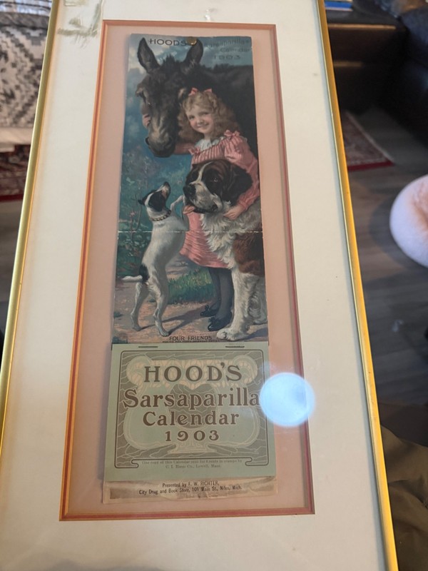 Framed 1903 Calendar