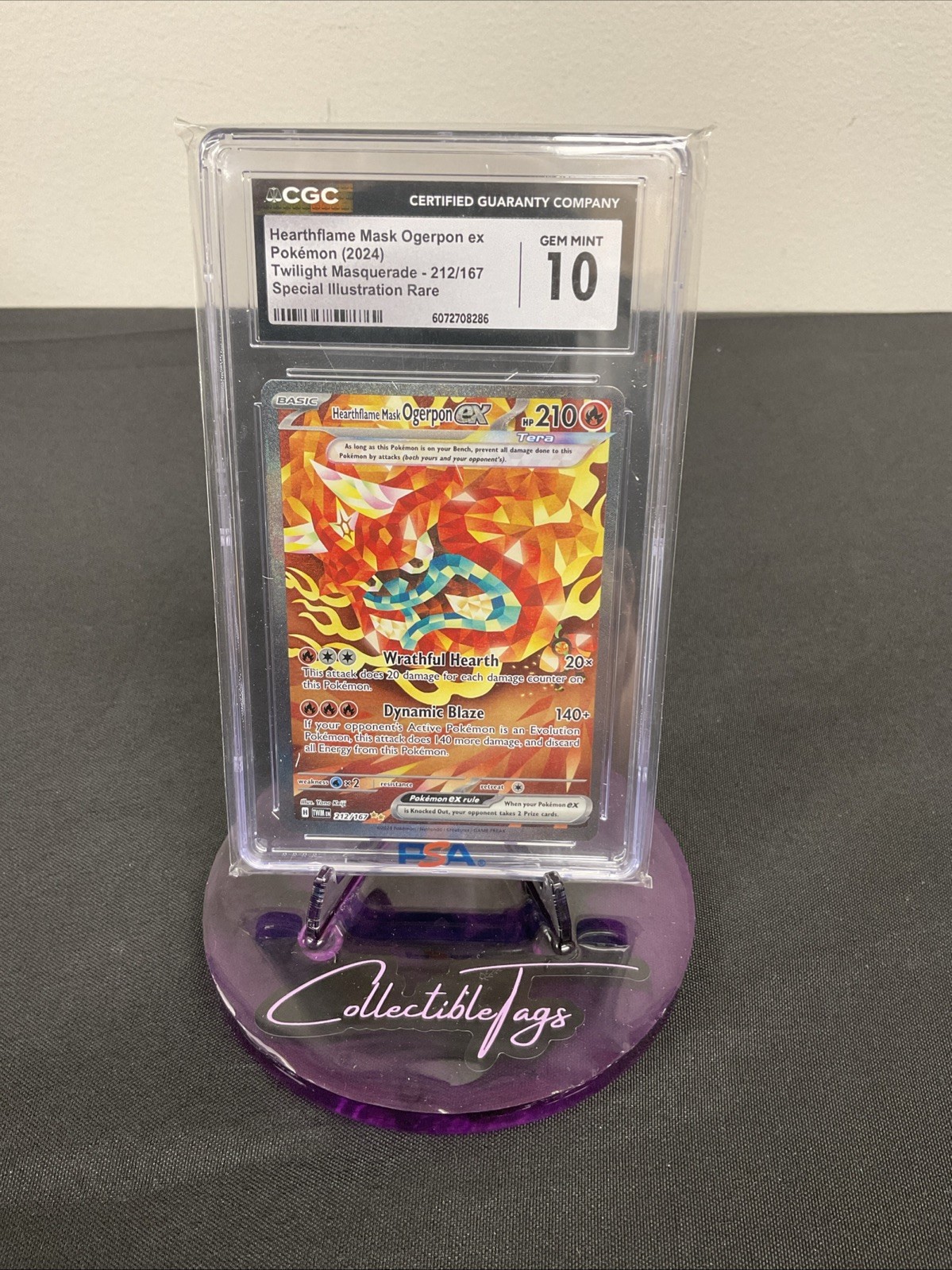 Hearthflame Mask Ogerpon ex 212/167 Sv06: Twilight Masquerade CGC 10