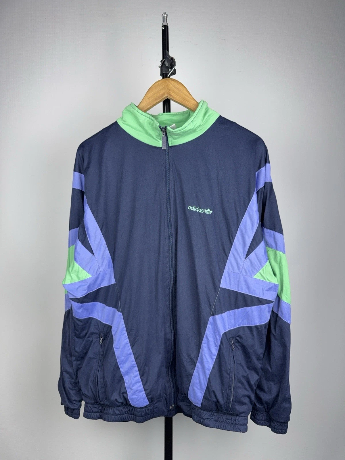 Retro Vintage Adidas Windbreaker Jacket 90s Colorblock Men’s L-XL / 186
