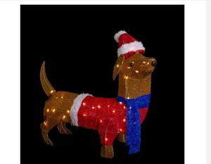 24 in. LED LIGHT CHRISTMAS DOG YARD OUTDOOR SCULPTURE DECORATION