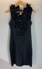 Xscape Women's Evening formal Ruffled Cocktail Dress Size 12 Black taffeta