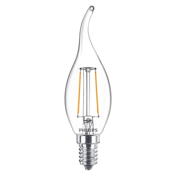 Philips Led Filament Lampe Windstoß Kerze 2W = 25W E14 Klar 250Lm Warmweiß 2700K-image