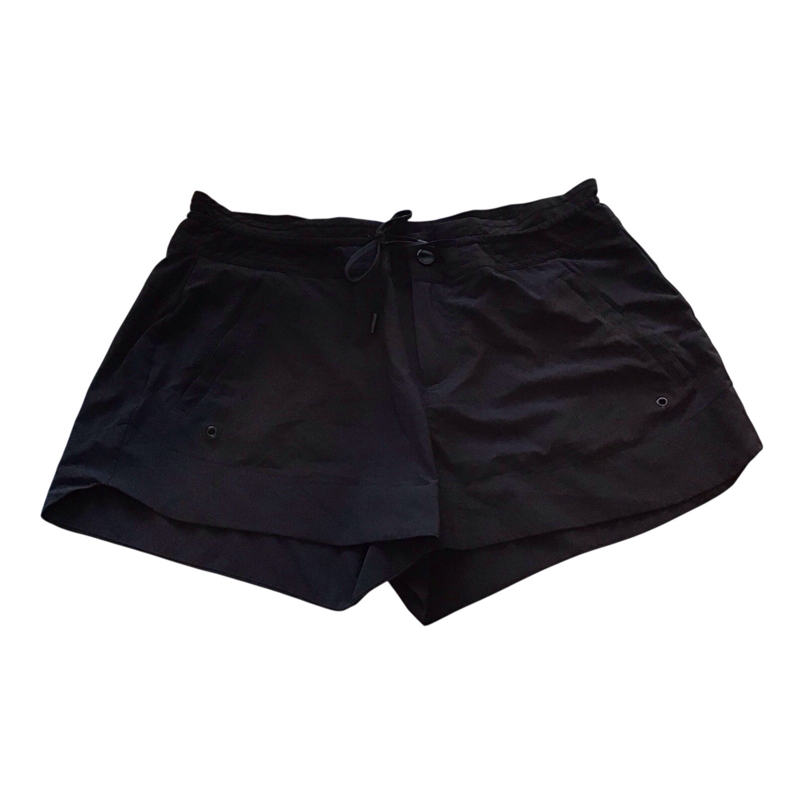 Athleta Hudson Board Shorts Womens 10 Zip Pockets Lightweight Breathable Black