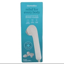Homedics Personal Full Body Vibration Massager Electric 3 Speeds 3 Attachments