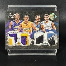 Kobe Bryant Clarkson Rubio Wiggins 2015-16 Court Kings 2 on 2 Quad Patch 10/25