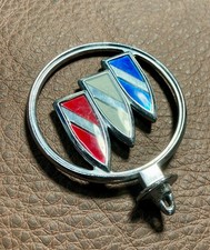 Vintage Buick Tri Shield Chrome Round Hood Ornament Emblem