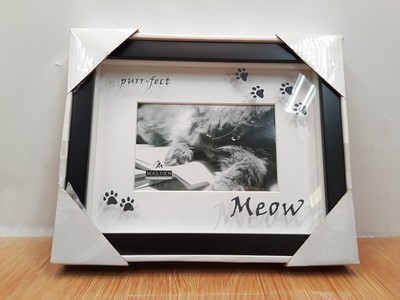 Malden Designs purr-fect MEOW Kitty Cat Shadow Box Photo Frame 4'' by 6''