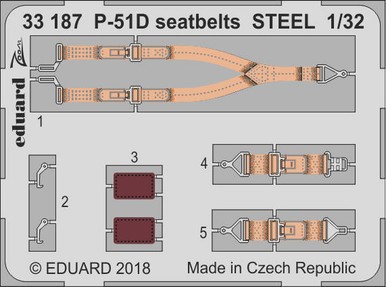 Eduard 33187 1/32 P-51D Seatbelts STEEL Photo Etch