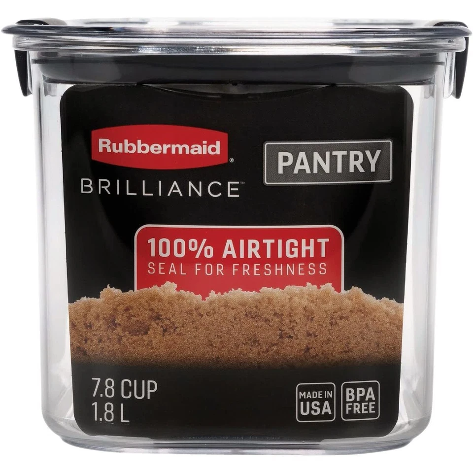 Rubbermaid Brilliance 7.8 杯密封食品储存容器不含双酚 A 灰色 — 第 3/4 张图片