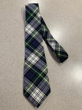 Ingles Buchan 100 Wool Tartan Necktie Tie Made Scotland 55 Vintage Green Blue