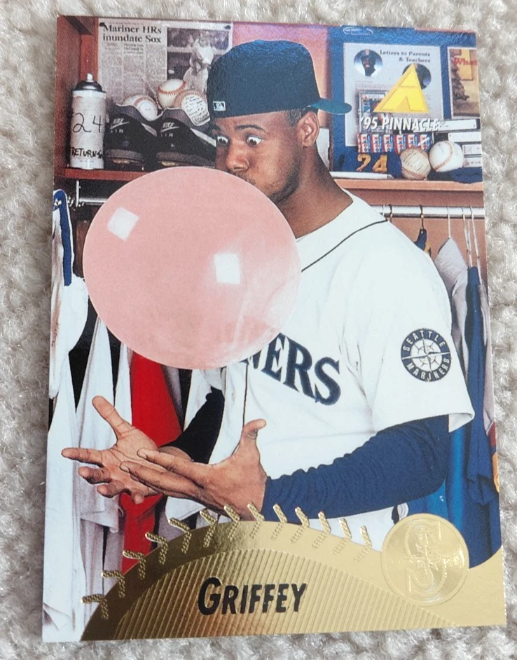 Juego completo de cartas 1-450 raro 1995 Ken Griffey Jr Pinnacle #128 goma de mascar og Foto 2 de 4
