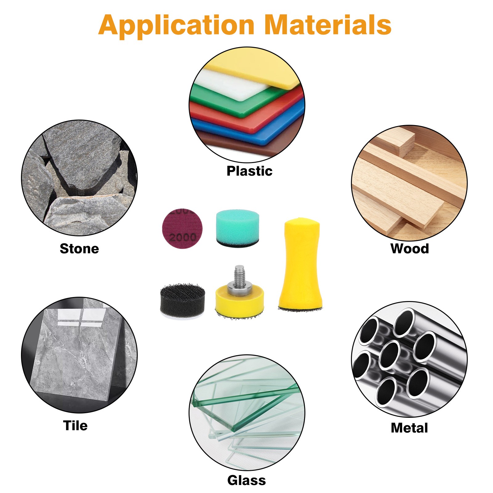 250PCS 1" Hook & Loop Sandpaper 60-10000 Grit Wet Dry Polishing Pads for Drill