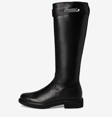 Ecco Metropole Amsterdam High Women's Tall Black Leather Boot Size 37 NEW