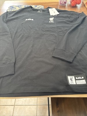 MENS Nike LeBron x Liverpool FC Long-Sleeve Max90 T-shirt Rare Black FD4024 NWT