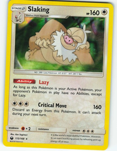 Slaking - Holo - 115/168 Celestial Storm - Pokémon TCG - 2018