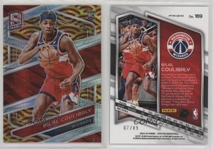 2023 Spectra International Red & Yellow Prizm /49 Bilal Coulibaly #169 Rookie RC