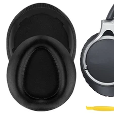 Geekria Protein Leather Ear Pads for MDR-10RBT Headphones (Black)