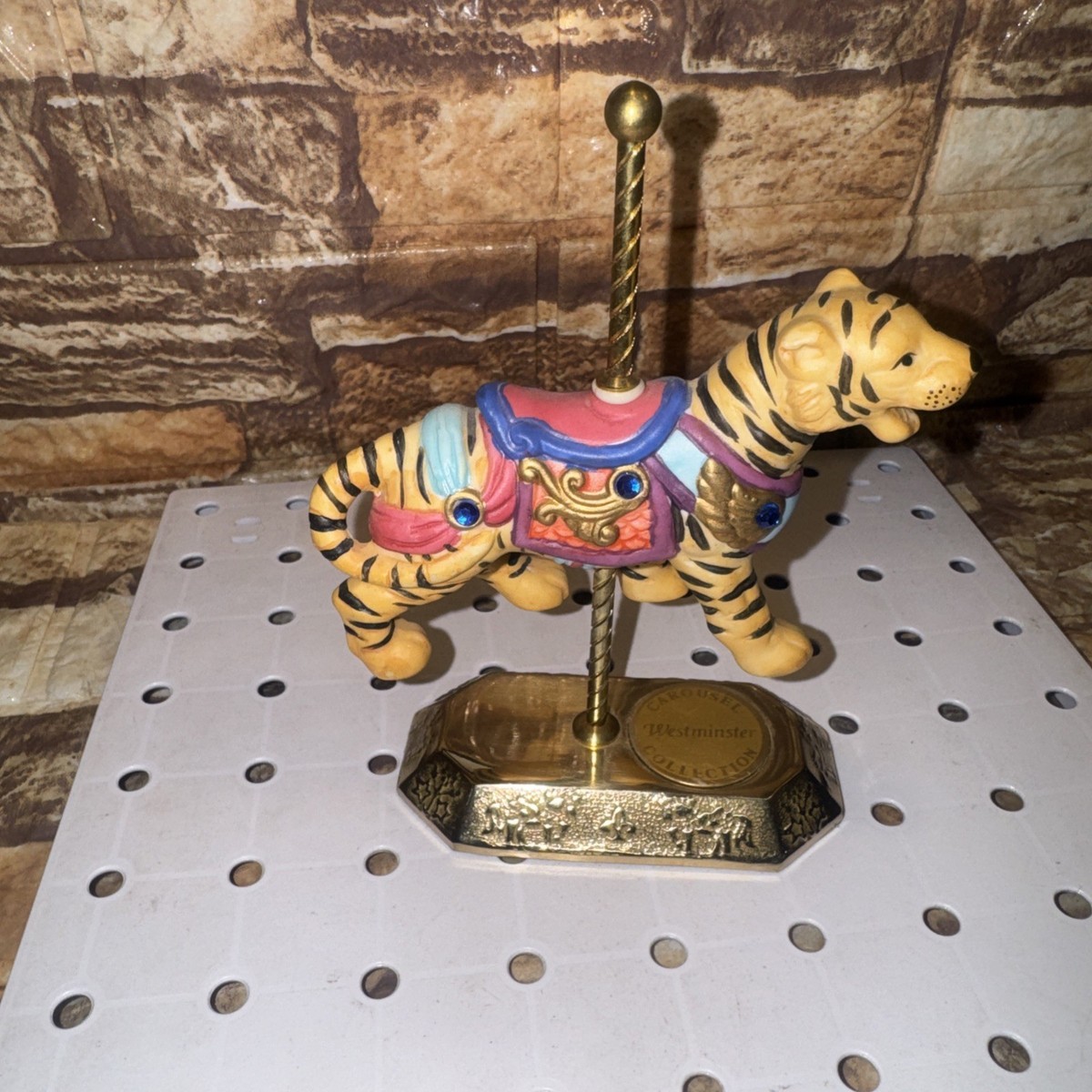 WESTMINSTER CAROUSEL COLLECTION BLUE JEWEL SET OF 3 ZEBRA LION