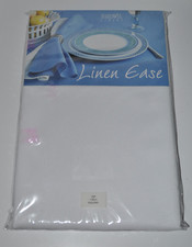 NEW Bardwil Linens Linen Ease White 70" Round Tablecloth - Polyester