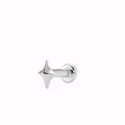 Maria Black Misty Glanze Piercing Stud 5mm White Gold 5mm Back Piece NIB