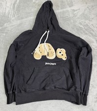 Palm Angels Teddy Bear Logo Hoodie Men  s Size Medium Black
