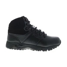 Fila Memory Breach Slip Resistant Steel Toe Mens Black Leather Work Boots