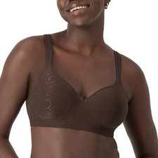 NWT Bali Women's 36C Cool Comfort Coca Brown Swirl All Around Support Wire Free