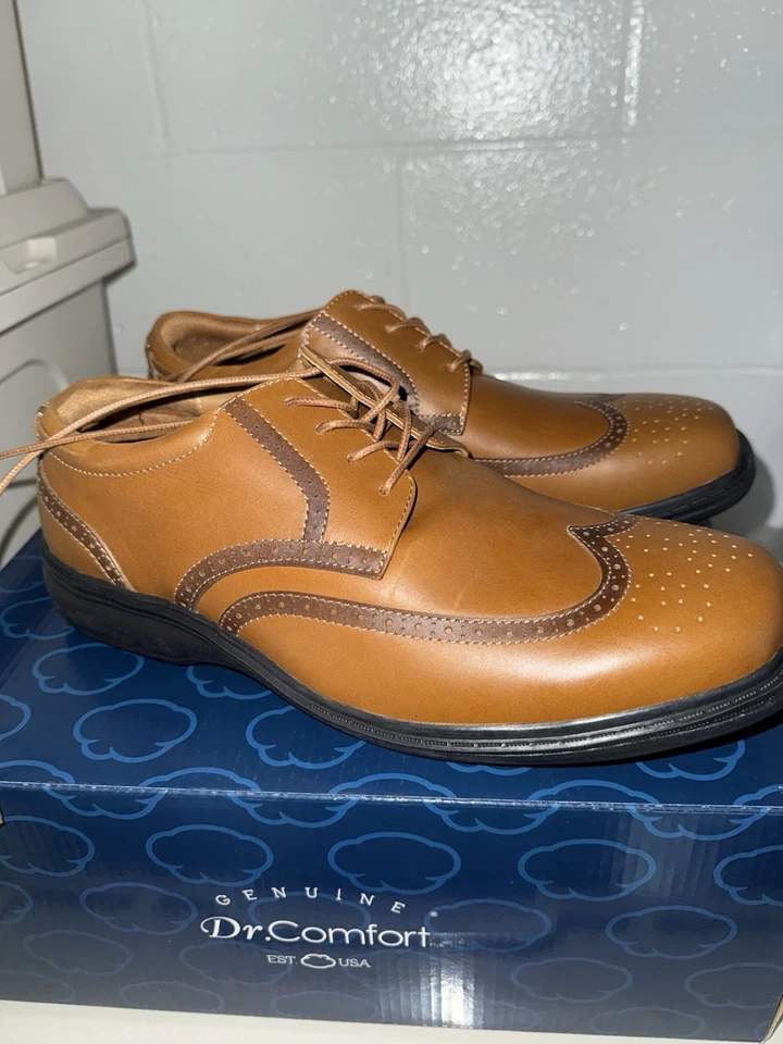 Zapatos Confort Punta de Ala Dr Para Hombre Talla 10 Marrón Dos Tonos Cuero Confort Brogue 8320 Foto 3 de 4