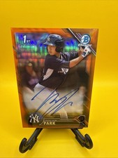 2016 Bowman Chrome Prospect Autographs #BCAPHJP Hoy-Jun Park Auto Orange Ref /25