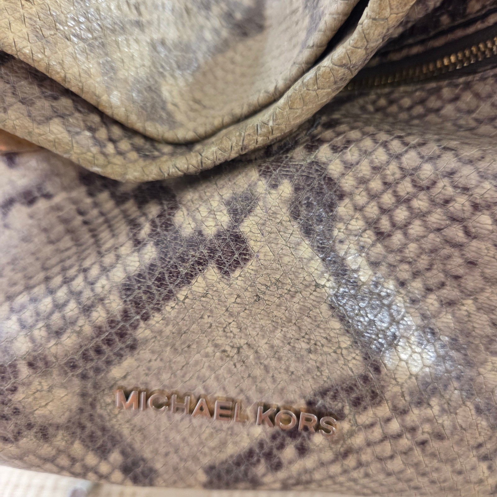 Michael Kors Python Embossed Leather Shoulder Bag… - image 3