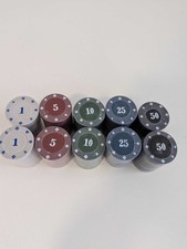 Job lot of 200 Numbered Poker Roulette Casino Chips - Brand New Sealed