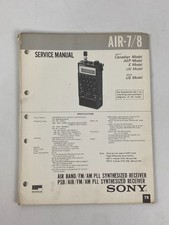 Vintage Sony AIR-7/8 FM AM Air Band Receiver Radio Service Manual Original 