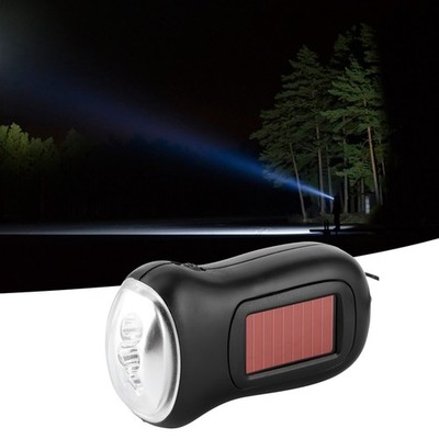 Hand Crank Solar Powered Rechargeable Flashlight LED Emergency Dynamo Torch SET