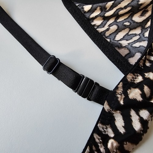 Victoria's Secret Push-Up Bra Leopard Print Black Beige Size 34B/B75 - Picture 13 of 13