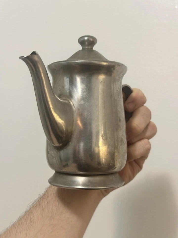 Jarra cafetera tetera vintage de acero inoxidable ONEIDA con tapa con bisagras  Foto 3 de 4