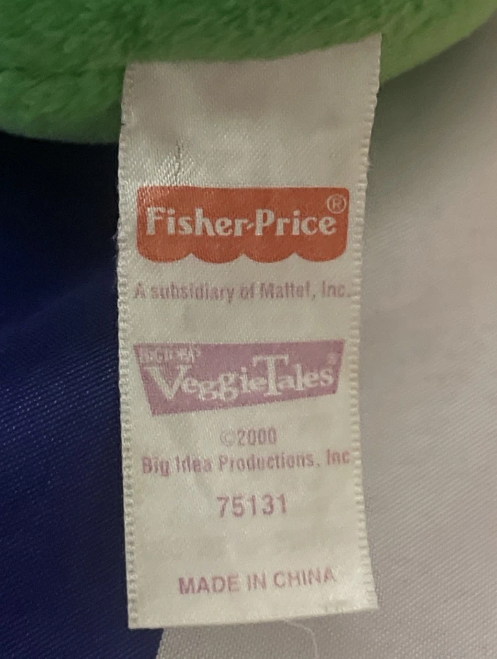 Peluche reversible Veggie Tales Larry Boy/Pepino 13" Talking Fisher Price 2000 Foto 4 de 4