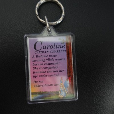 Caroline Personalized Keychain Plastic Novelty Name Definition Meaning Gift